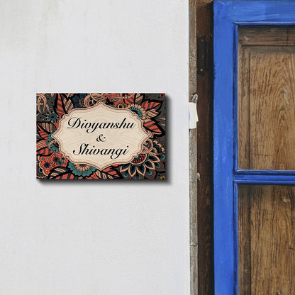 Mandala Name Plate – Paisley Floral for Front Door - Sblossom
