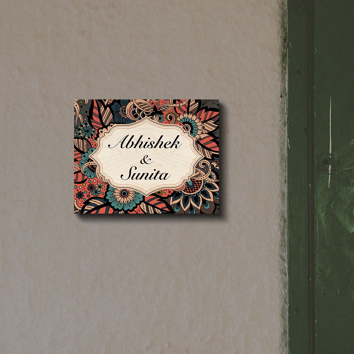Mandala Name Plate – Paisley Floral for Front Door - Sblossom