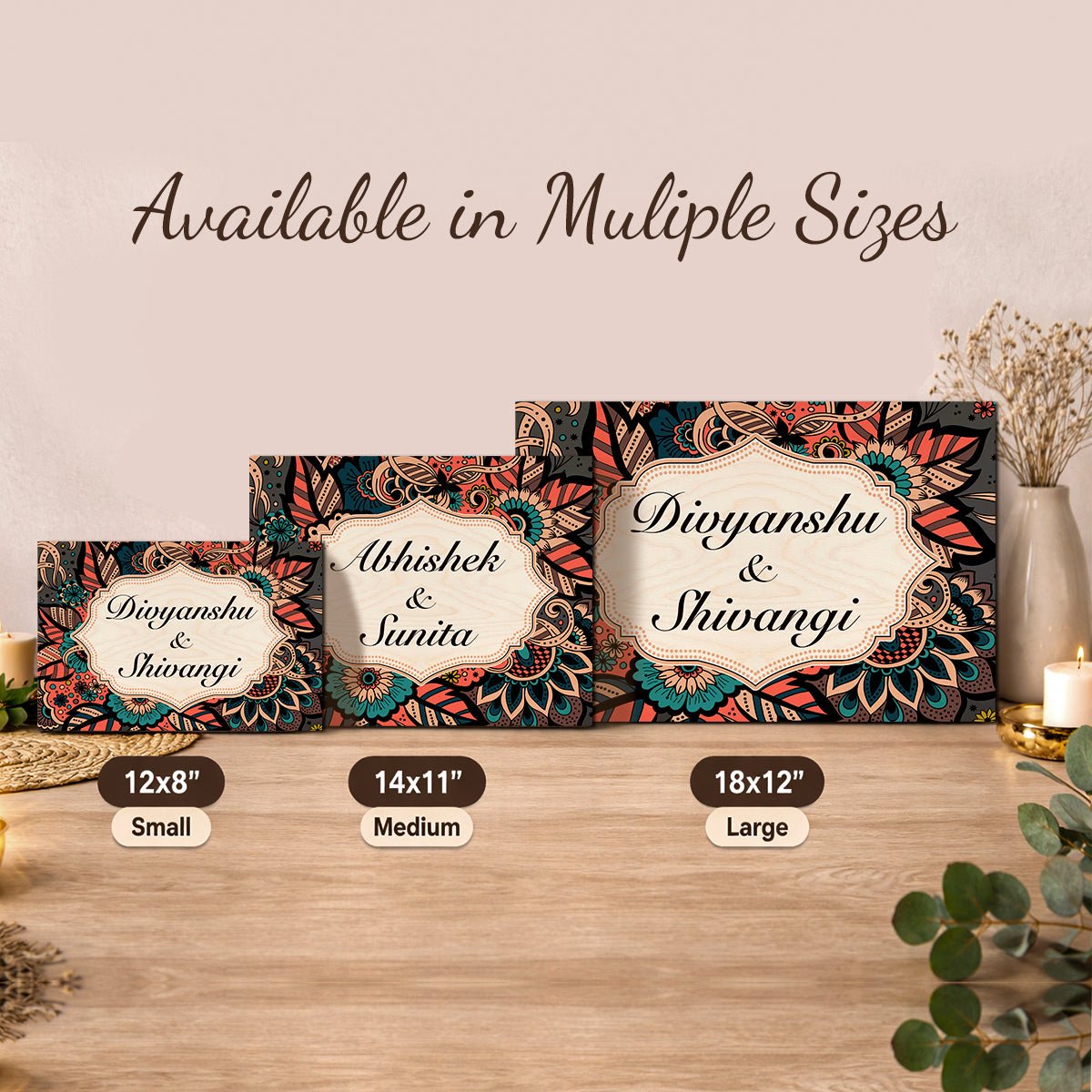 Mandala Name Plate – Paisley Floral for Front Door - Sblossom