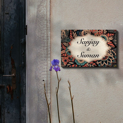 Mandala Name Plate – Paisley Floral for Front Door - Sblossom
