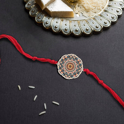Mandala Name Rakhi in Wood with Custom Designer Brother Design - Sblossom