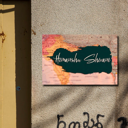 Map-Print Modern Name Plate Design for Couple - Sblossom