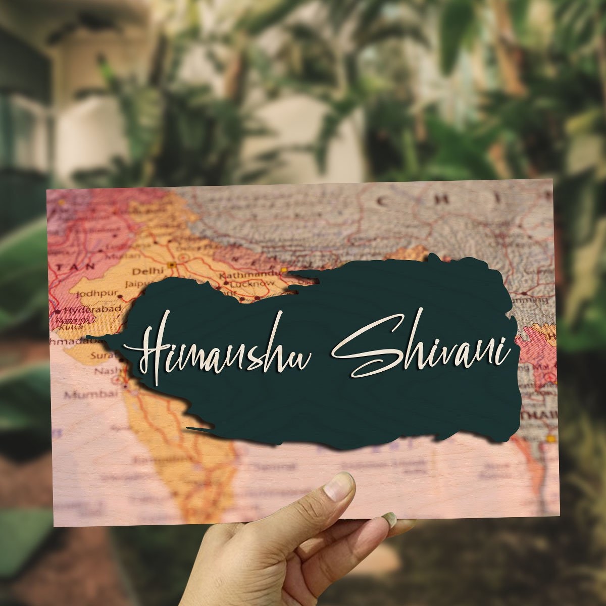 Map-Print Modern Name Plate Design for Couple - Sblossom