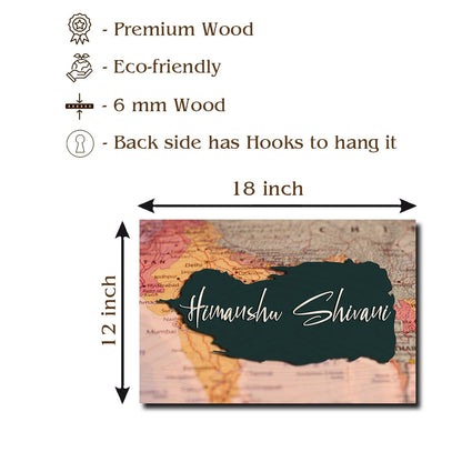 Map-Print Modern Name Plate Design for Couple - Sblossom