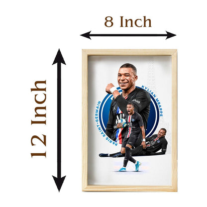 Mbappe Wooden Frame Wall Art with Colourful Pine Portrait Design - Sblossom