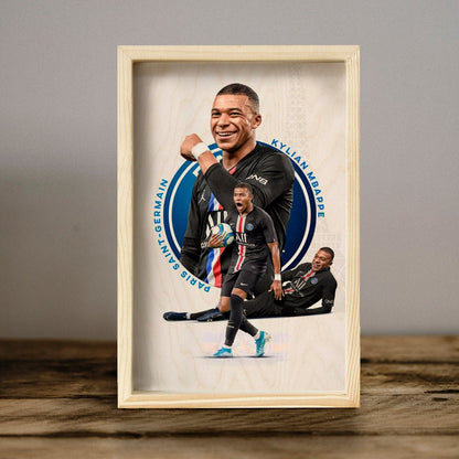 Mbappe Wooden Frame Wall Art with Colourful Pine Portrait Design - Sblossom