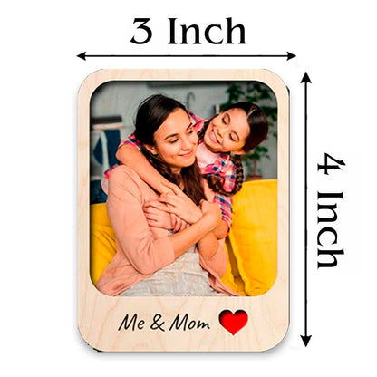 Me and Mom Photo Magnet in Wood with Personalized Print Design - Sblossom