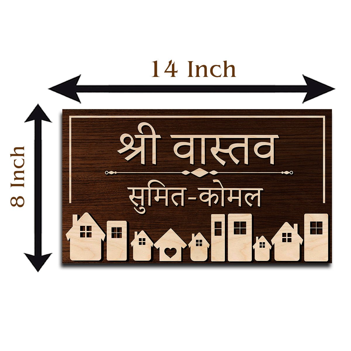 Mini-Houses Name Plate Wooden Design for House - Sblossom