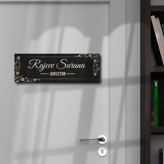Minimal Name Plate Design for Professionals – 12 x 4 Inches - Sblossom
