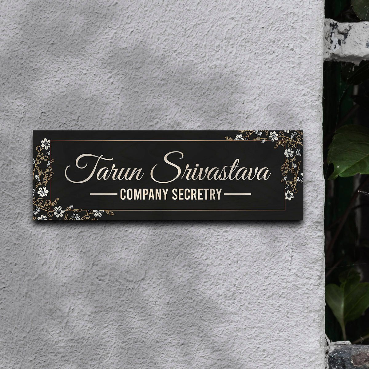 Minimal Name Plate Design for Professionals – 12 x 4 Inches - Sblossom