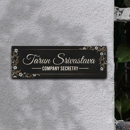 Minimal Name Plate Design for Professionals – 12 x 4 Inches - Sblossom