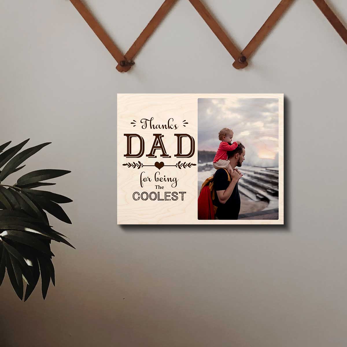 Coolest Dad Wood Print – Personalized Photo for Father