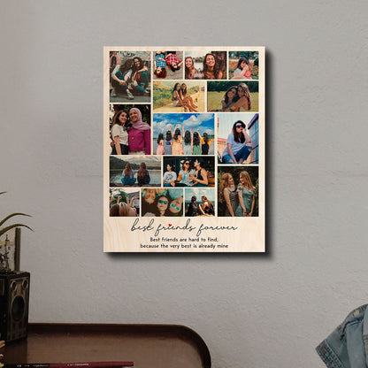 Friends Photo Collage Wood Print – Personalized Memories