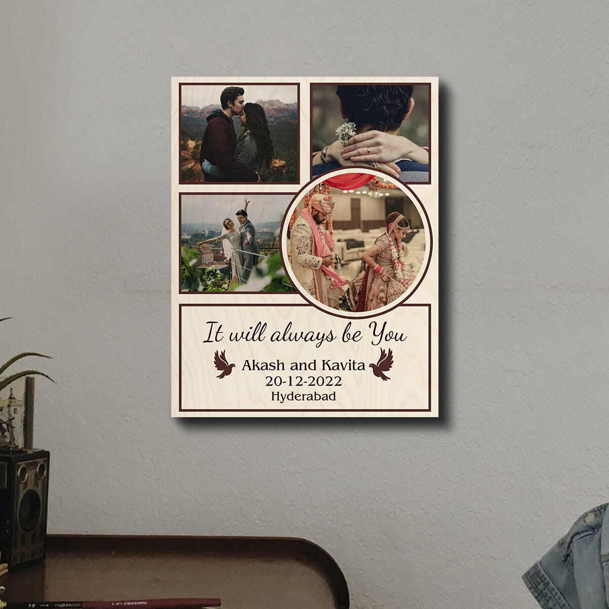 Always Be With You Wood Print – Personalized Photo Strip