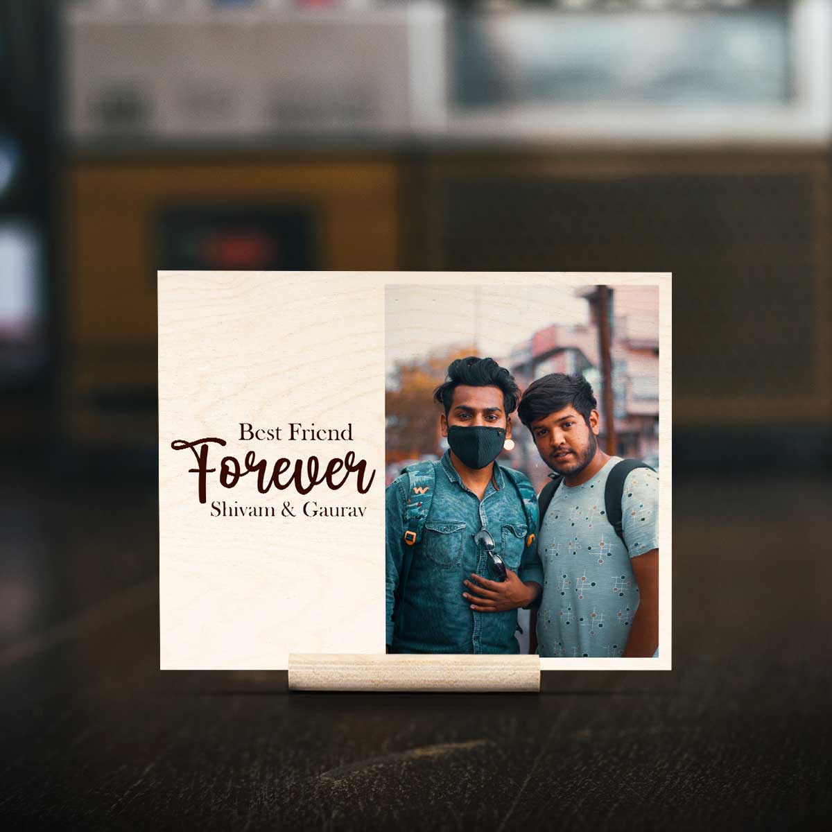 Best Friend Forever Wood Print – Personalized Friends Photo