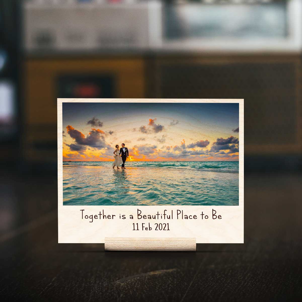 Couple Love Photo Frame in Wood – Together Theme
