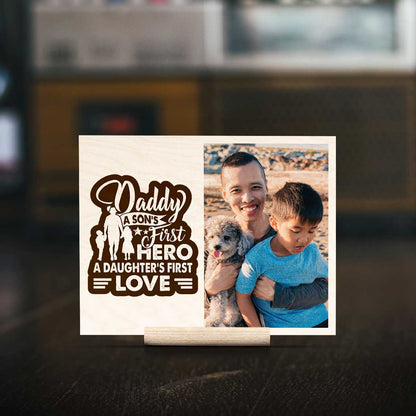 Dad First Hero Wood Print – Personalized Photo for Father