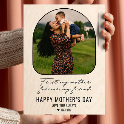 Mom Arch Frame for Mothers Day in Wood with Floral Photo - Sblossom