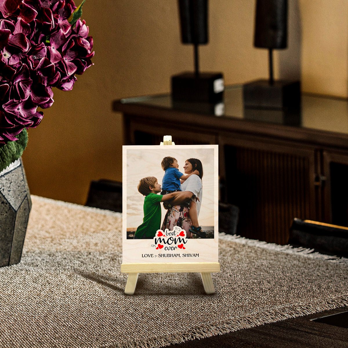 Mom Photo Print on Wood with Personalized Compact Design - Sblossom