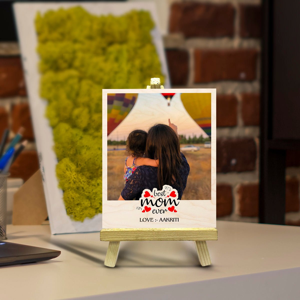 Mom Photo Print on Wood with Personalized Compact Design - Sblossom