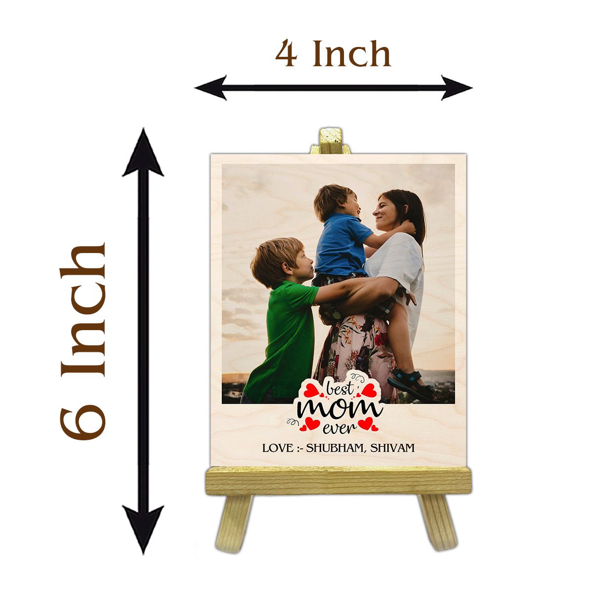 Mom Photo Print on Wood with Personalized Compact Design - Sblossom