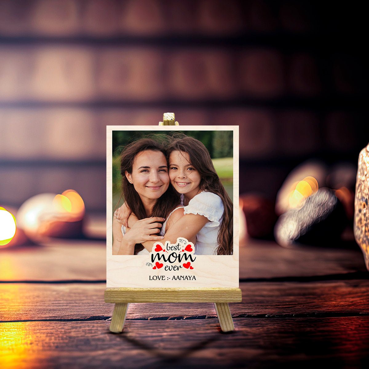 Mom Photo Print on Wood with Personalized Compact Design - Sblossom