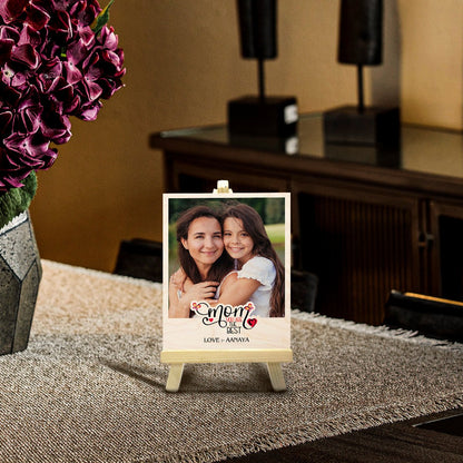Mom Wood Print with Stand and Personalized Photo for Mother - Sblossom