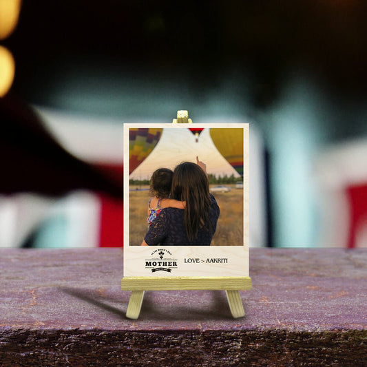 Mother Wood Print with Easel Stand and Personalized Photo - Sblossom