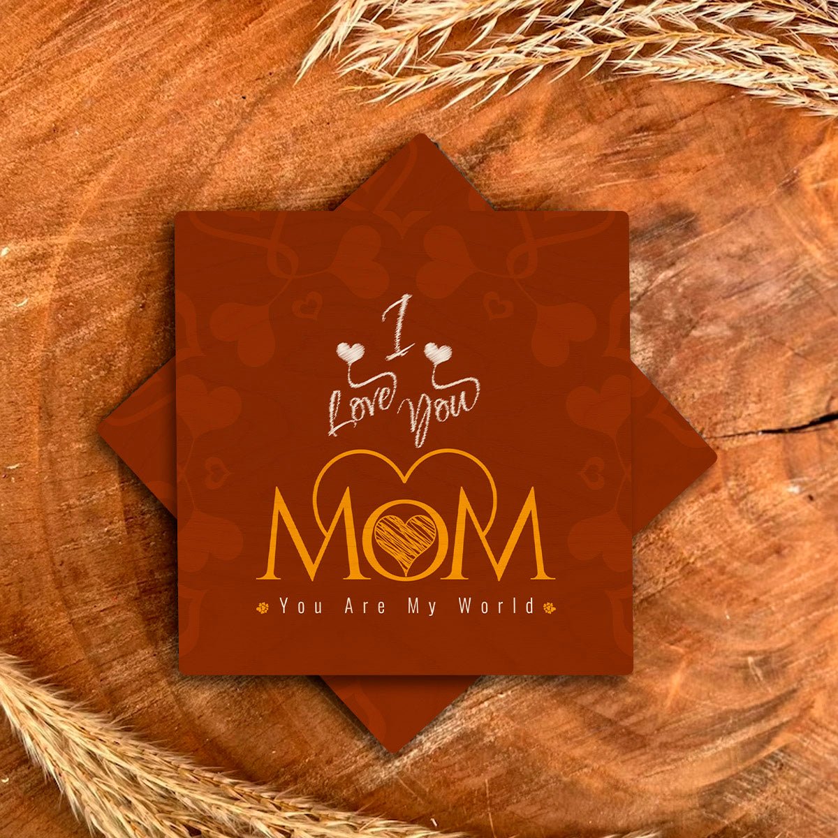 Mothers Day Coaster in Wood with Personalized Mom Quote - Sblossom