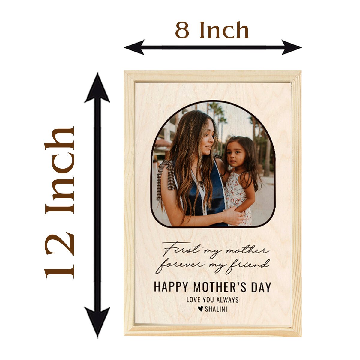 Mothers Day Photo Frame in Wood with Personalized Mom Picture - Sblossom