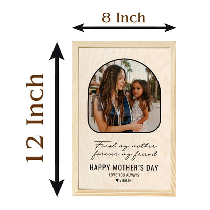 Mothers Day Photo Frame in Wood with Personalized Mom Picture - Sblossom