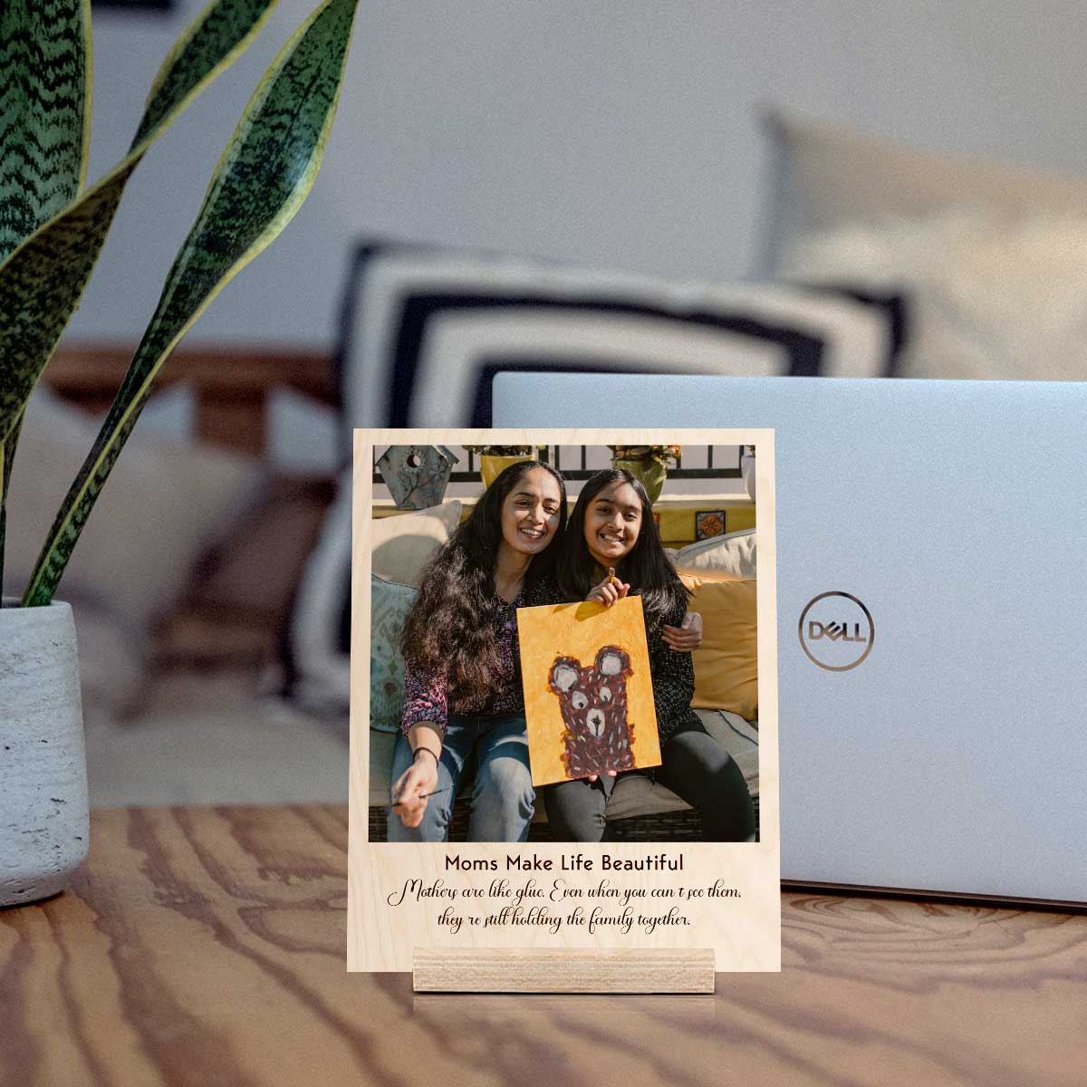 Mum Photo Print on Wood with Personalized Quote Design - Sblossom