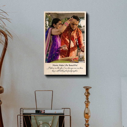 Mum Photo Print on Wood with Personalized Quote Design - Sblossom