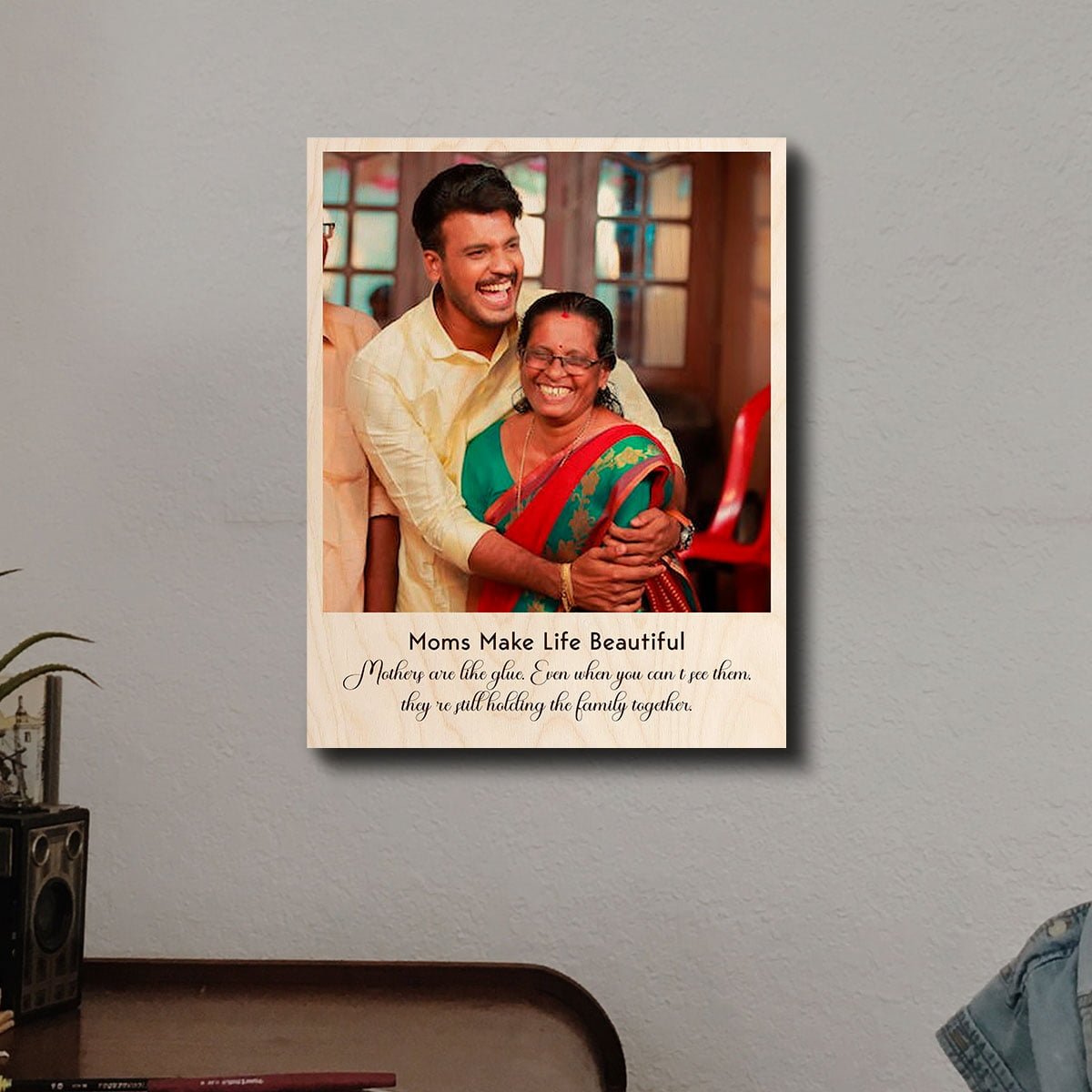 Mum Photo Print on Wood with Personalized Quote Design - Sblossom