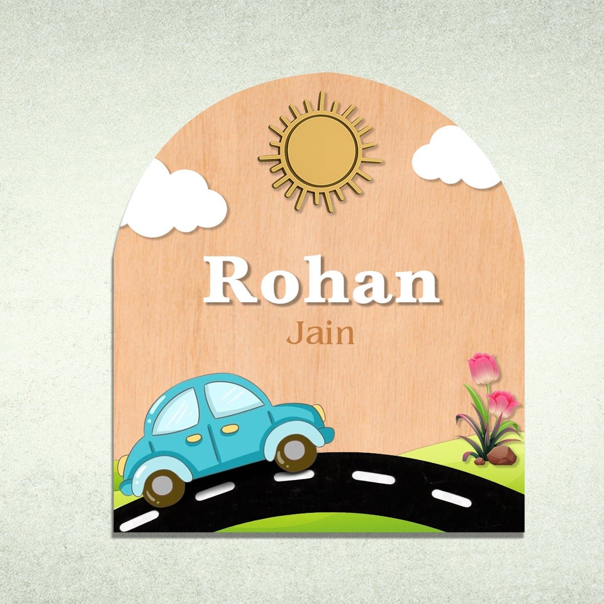 Name Plate for Kids Room Door — Tiny Traveler Arch - Sblossom
