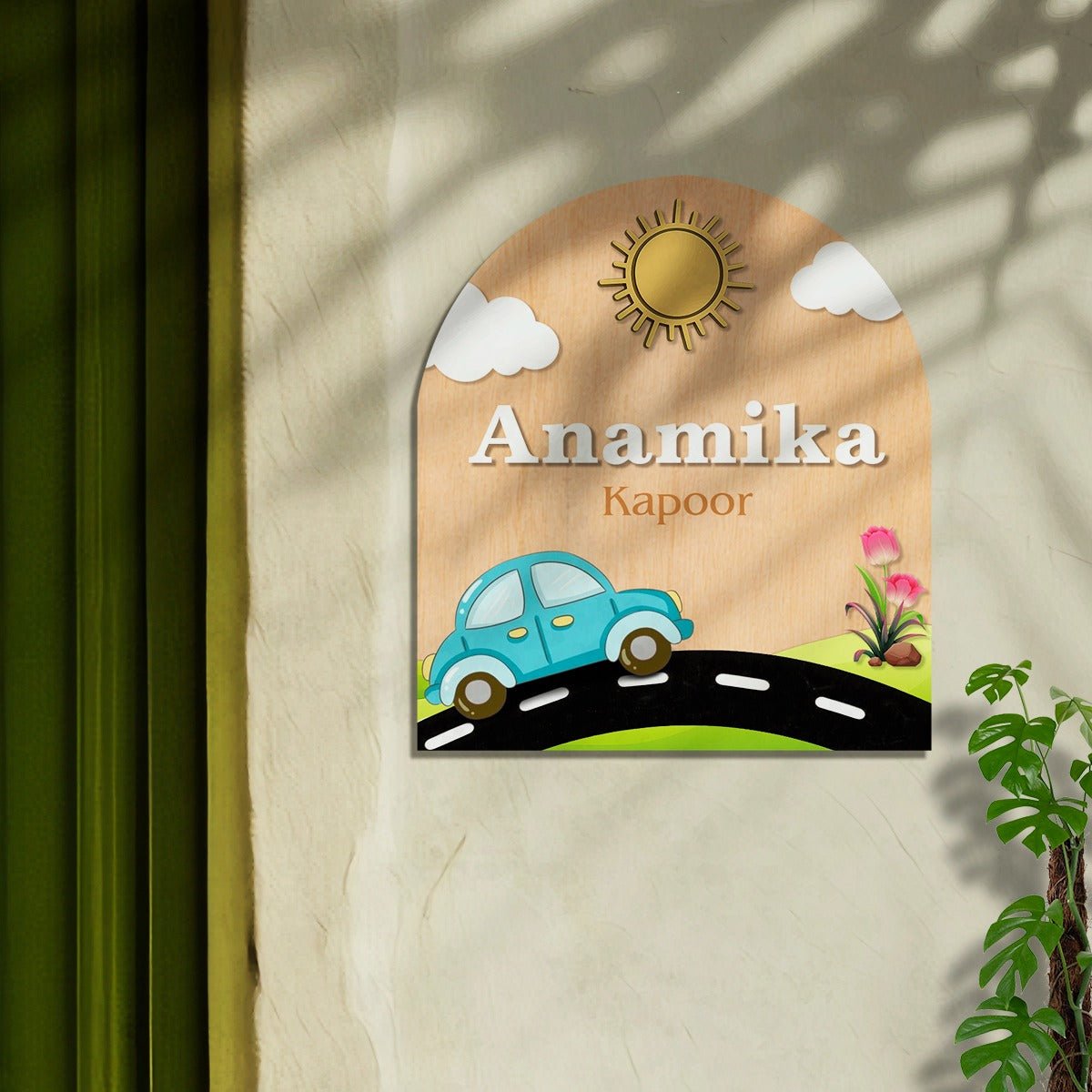 Name Plate for Kids Room Door — Tiny Traveler Arch - Sblossom