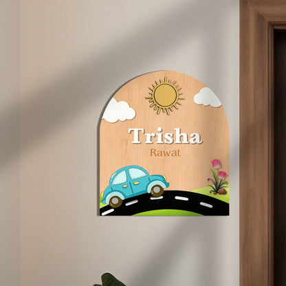 Name Plate for Kids Room Door — Tiny Traveler Arch - Sblossom