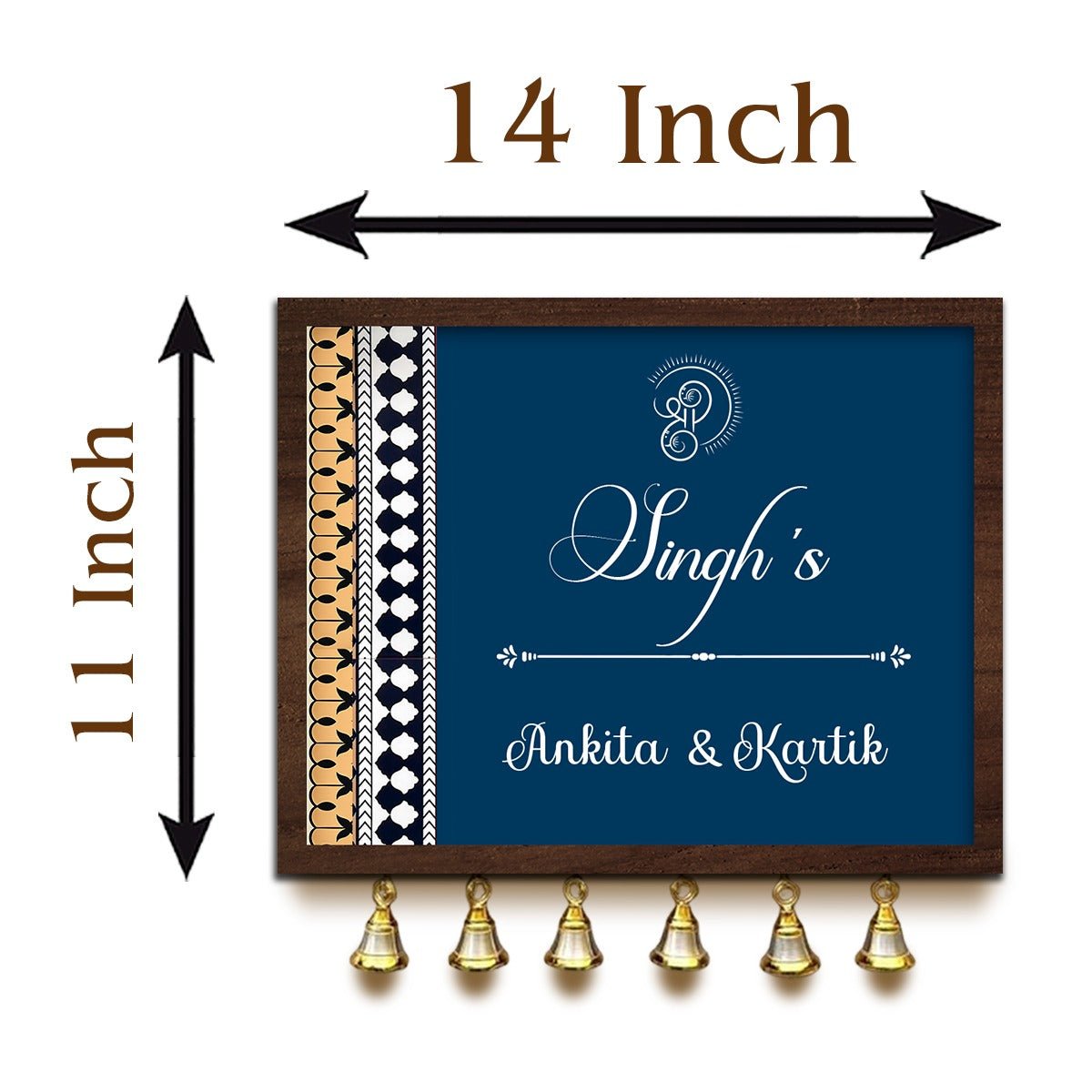 Name Plate for Main Door — Indigo Family, Wooden - Sblossom