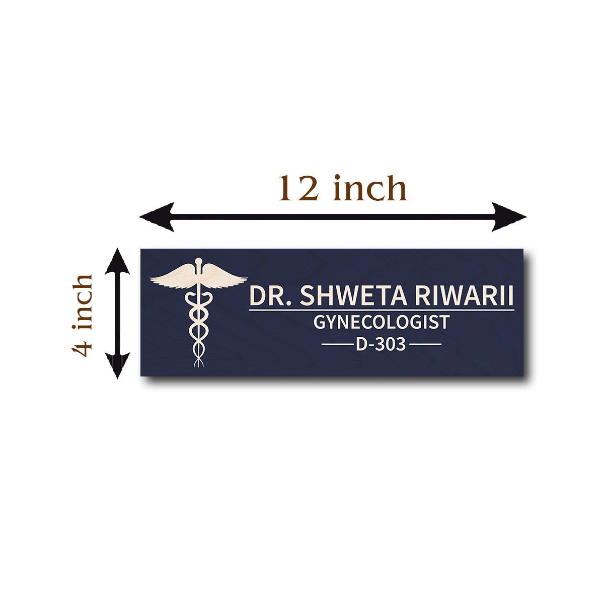 Navy Blue Doctor Name Plate Design for Clinic - Sblossom