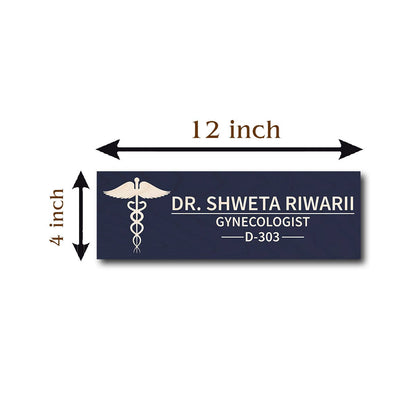 Navy Blue Doctor Name Plate Design for Clinic - Sblossom