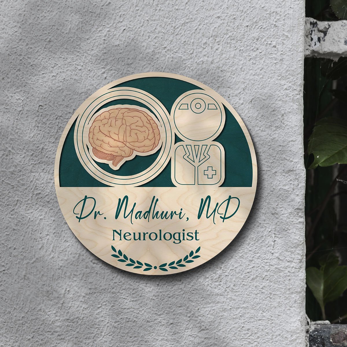 Neurologist Doctor Name Plate Design for Clinic – Circular,12x12 Inch - Sblossom