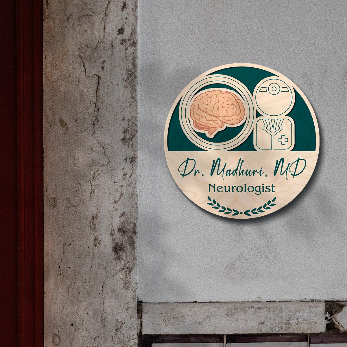 Neurologist Doctor Name Plate Design for Clinic – Circular,12x12 Inch - Sblossom