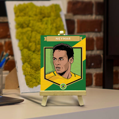 Neymar Minimalist Wood Print with Stand for Football Fans - Sblossom