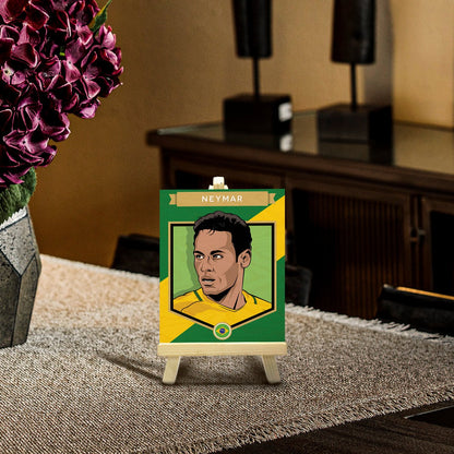 Neymar Minimalist Wood Print with Stand for Football Fans - Sblossom