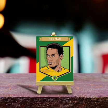 Neymar Minimalist Wood Print with Stand for Football Fans - Sblossom