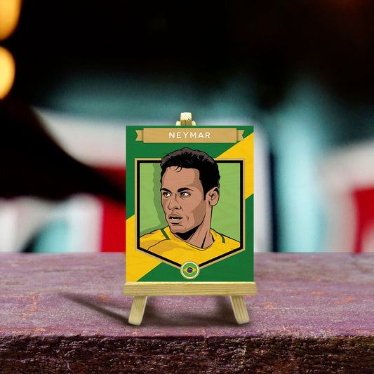 Neymar Minimalist Wood Print with Stand for Football Fans - Sblossom