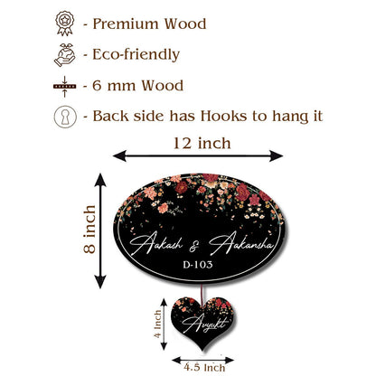 Oval Floral Family Name Plate for Main Door - Sblossom