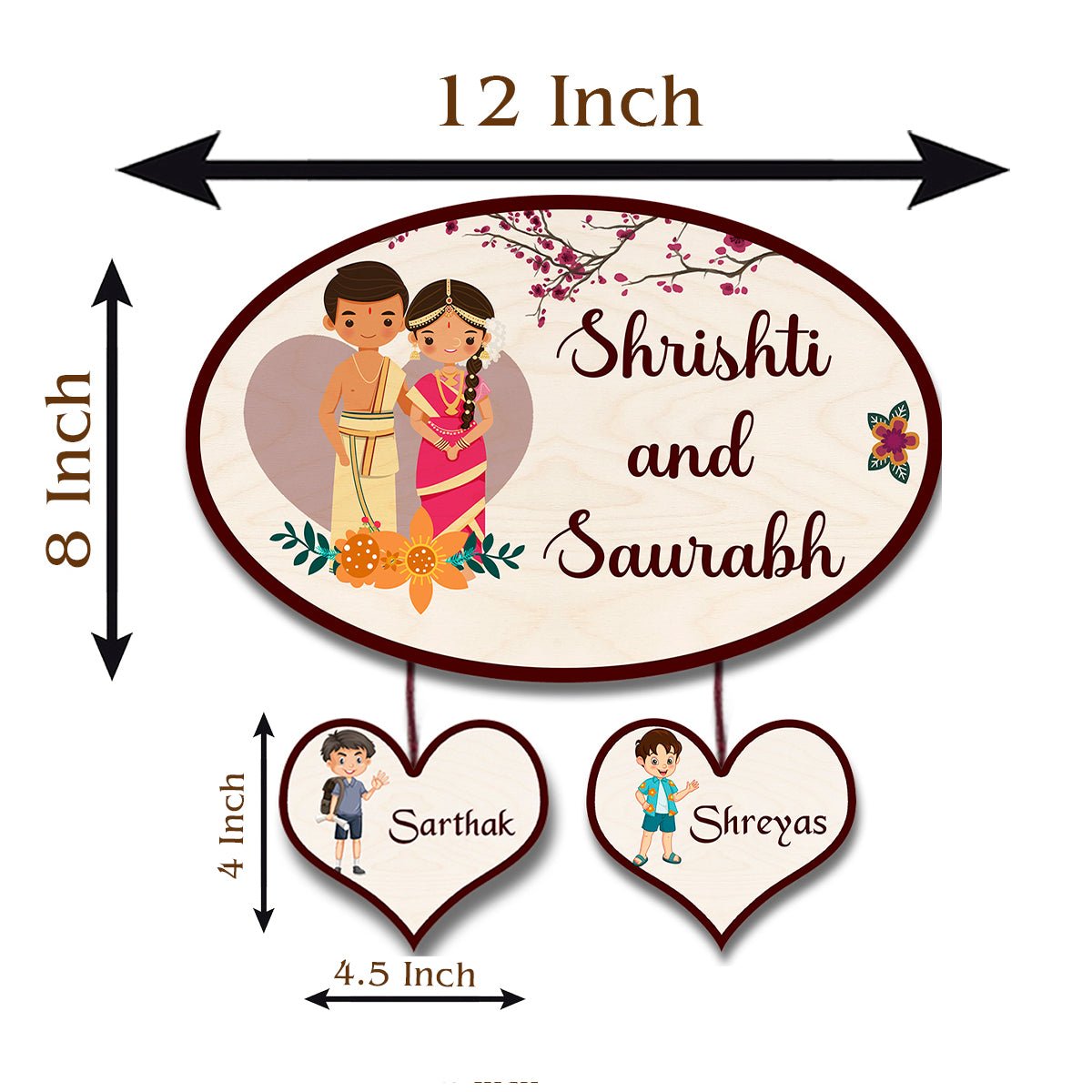 Oval Kannada Name Plate Design for Home Entrance - Sblossom