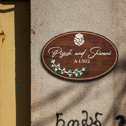 Oval Name Plate Design for Front Door - Sblossom