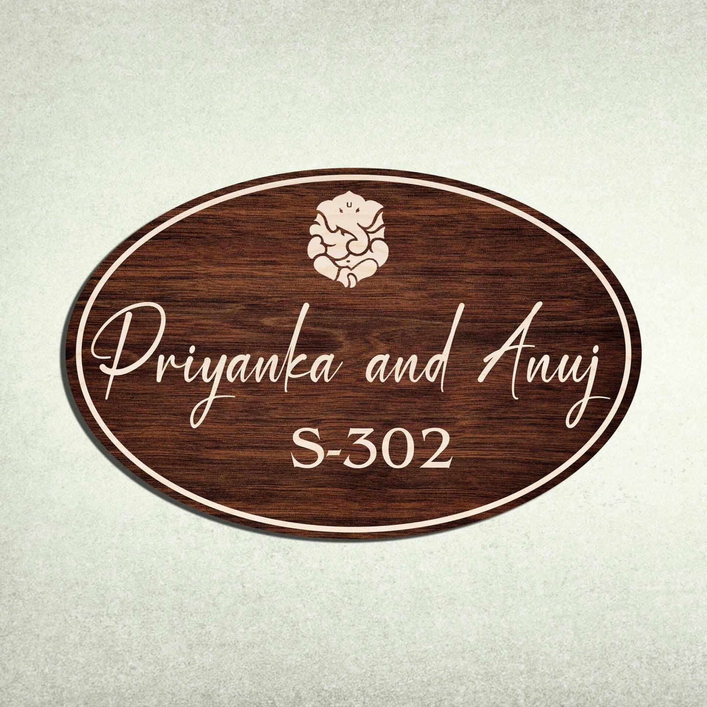 Oval Name Plate Design for Front Door - Sblossom